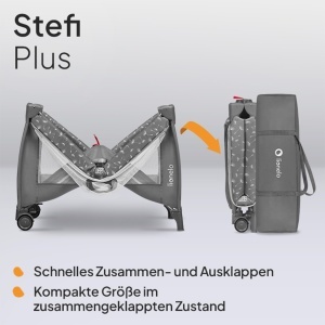 Patut de calatorie Lionelo Stefi Plus pentru copii, capacitate 15 kg, cu saltea ajustabila - Img 7