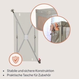 Patut multifunctional Lionelo Ellen 3 in 1 pentru copii, ajustabil, cu roti - Img 6