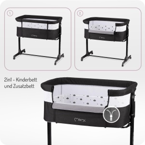 Patut multifunctional Momi REVO, 6 inaltimi ajustabile, cu roti si saltea inclusa - Img 4