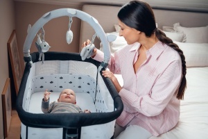 Patut multifunctional Momi REVO, 6 inaltimi ajustabile, cu roti si saltea inclusa - Img 14