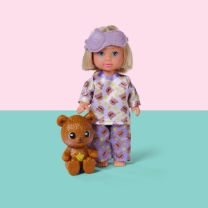Patut pentru papusi Simba Evi Love Teddy cu pijama si masca de somn, 12cm - Img 2