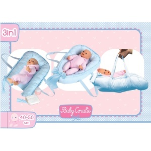 Patut pentru papusi Theo Klein Baby Coralie 3 in 1, 53 cm, albastru - Img 3