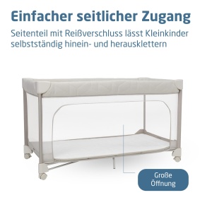 Patut pliabil Maxi-Cosi Merlin, 2-in-1, 120x60 cm, cu saltea CloudCore, Bej - Img 4