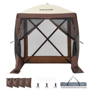 Pavilion Pop-Up VEVOR 6x6 ft Cu Baldachin si Protectie UV Culoare Maro - Img 10