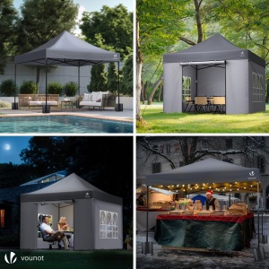 Pavilion Pop-Up VOUNOT 3x3m, Stabil, Waterproof, Gri - Img 4