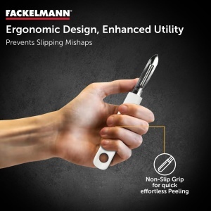 Peeler pentru legume Fackelmann Arcadalina, otel inoxidabil, alb - Img 2