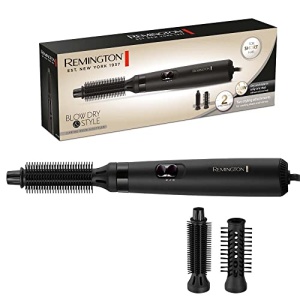 Perie cu aer cald Remington [incl. 2 accesorii: perie rotunda de 19 mm si 25 mm] Uscare si coafare (se usuca si se coafeaza pentru forma si plinatate ideala pentru parul scurt) 2 setari de caldura si suflanta, Airstyler AS7100, Negru
