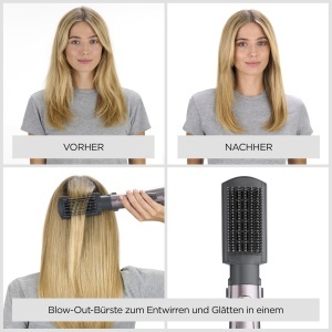 Perie de par cu aer cald BaByliss Air Style 1000, 1000W, 4 accesorii, cuprugri - Img 6