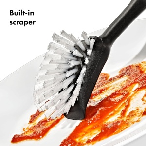 Perie de Spalat OXO cu Cap Intercambiabil, Nylon, Inox, Riscut - Img 3