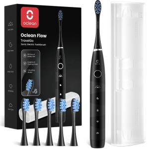 Perie electrica Oclean Flow TravelGo, 180 zile autonomie, 5 moduri, negru
