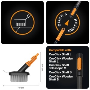 Perie pentru Fisuri Fiskars OneClick, 2-in-1, cu lama din otel, negruportocalie - Img 2