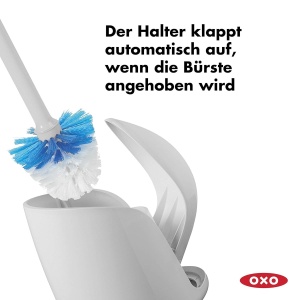 Perie WC OXO Good Grips Compacta cu Suport, Culoare Gri, Design Ergonomic - Img 3
