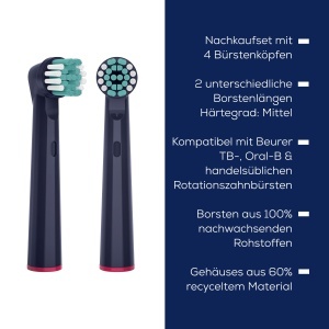 Perii de schimb Beurer TB Clean Eco pentru periuta electrica, 4 capete, mediu, din materiale regenerabile - Img 7