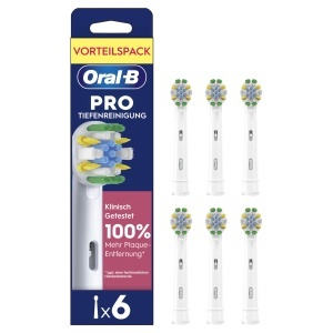 Periuta de dinti electrica Oral-B Pro Tiefenreinigung, 6 bucati, alb, cu borste X-forme