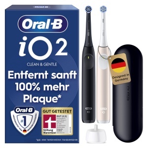Periuta electrica Oral-B iO Series 2, 2 bucati, negruroz, design elegant