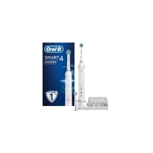 Periuta electrica Oral-B Smart 4 4000N, alb, cu feedback in timp real, 2 periute incluse