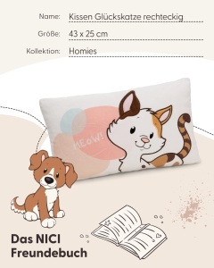 Perna de plus NICI Gluckskatze 43x25cm maro material reciclat ideala pentru decor si joaca - Img 5