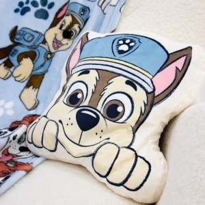 Perna decorativa Paw Patrol Chase si Rubble, reversibila, 35x35 cm, moale - Img 2