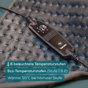 Perna electrica Beurer HK 123 Green Planet 6 trepte temperatura 60x30 cm material reciclat gri - Img 6