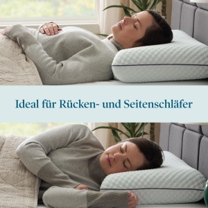 Perna LUCID Gel Memory Foam 40x60 cm - respirabil - efect racoritor - husa lavabila - perna Oeko-Tex, alba - Img 5