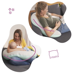 Perna pentru alaptare si sarcina Badabulle Fluffy, 150cm, ergonomica - Img 5