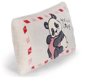 Perna pufoasa NICI Love Panda 43x25cm - alba, cadou ideal pentru copii si adulti - Img 2