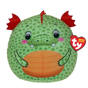 Perna pufoasa TY Squish a Boos Griffin 22 cm cu ochi verzi, dragon