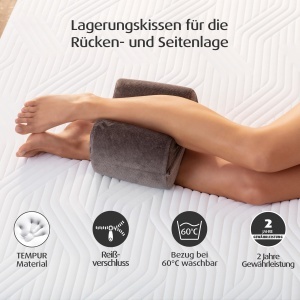 Perna TEMPUR Memory Foam Beinkissen Anthrazit Suport pentru Picioare Husa Lavabila - Img 3