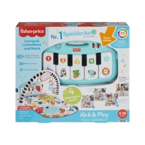 Pernita de joaca Fisher-Price Kontrast Kick Play, muzica, 10 jucarii, multicolor - Img 7