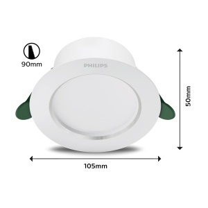 Philips Diamond Cut Downlight 22W 90mm Lumina Neutra Alb - Img 3
