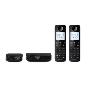 Philips Duo D2702B Telefon fix fara fir de 11,6 cm (4,6"), Microfon vertical, Difuzor, Pana la 14 ore, Antena optimizata, Telefoane duale, Negru - Img 4