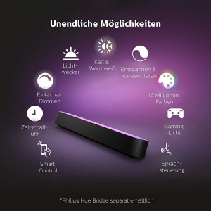 Philips Hue Play Lightbar Set 2 Bucati Negru Control prin Aplicatie sau Voce - Img 5