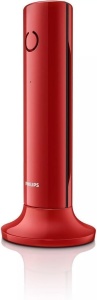 Philips M4502R/34 Telefon fix fara fir, 4,1 cm (1,6"), afisaj LCD, iluminare de fundal, difuzor incorporat, difuzor, sunet HQ, subtire si compact, rosu (compatibil: - Img 5