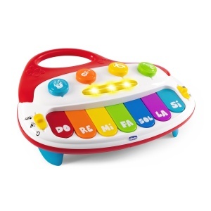 Pian electronic pentru copii Chicco, 7 taste, 2 moduri de joc