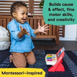 Pian pentru copii Baby Einstein Hape Cal cu 6 melodii si 3 carti muzicale, din lemn, multicolor - Img 2