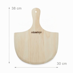 Piatra de copt Relaxdays 3 cm cu suport metalic si spatula din lemn, 38x30 cm - Img 4