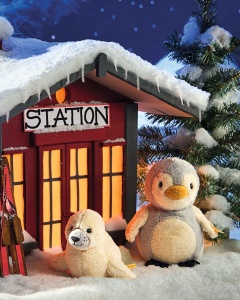 Pinguin de plus Steiff Lio 21 cm, gri deschis, jucarie de plus pentru copii - Img 3