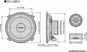Pioneer TS-130CI 130CI Difuzoare specifice marcii Set de 2 difuzoare fiecare 130 W max 25 W sinusoidal sunet puternic eficienta ridicata adancime de i - Img 4