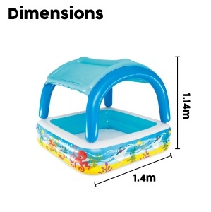 Piscina pentru copii Bestway Canopy Play 147x147x122 cm cu acoperis detasabil - Img 3