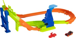 Pista de curse Hot Wheels JHK74 cu masina die-cast 164, 180-grade, 7.5 cm inaltime - Img 2