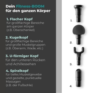 Pistol de masaj Beurer Antelope BOOM, pistol de masaj compact cu 4 atasamente, pentru relaxare si regenerare, masaj puternic cu puncte de declansare, masaj muscular cu 5 niveluri de intensitate si baterie reincarcabila - Img 6