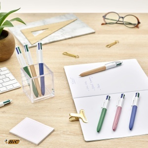 Pix BIC 4 Culori Wood Effect, Set 5 Bucati, Design Lemn, 4 Culoari - Img 5