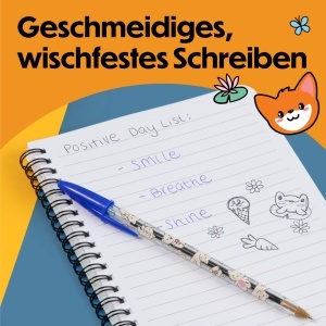 Pix BIC Cristal Decors Kawaii, 8 bucati, 1.0 mm, cerneala albastra si neagra - Img 2