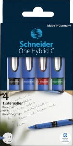 Pix cu gel Schneider One Hybrid C, 0.3 mm, set 4 culori negru, rosu, albastru, verde - Img 2