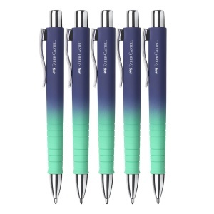Pix Faber-Castell Poly Ball Bluzzing Blue, 5 bucati, cu mina XB