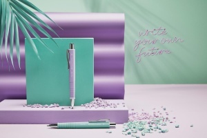 Pix Faber-Castell Poly Ball Sweet Lilac, set 2 bucati, mina XB albastra - Img 3
