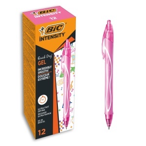 Pix gel BIC Gel-ocity Quick Dry, 0.7 mm, roz, set 12 bucati