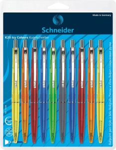 Pix Schneider K20 Icy Colours, culoare albastra, mina medie, 10 bucati