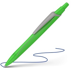 Pix Schneider Reco Neon Edition, 6 bucati, din plastic reciclat, culoare neongreen, scriere albastra - Img 2