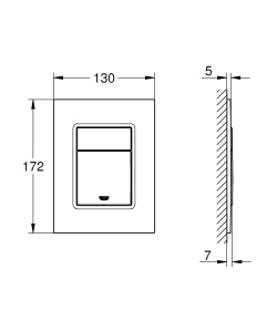 Placa de actionare GROHE Skate Cosmopolitan, phantom black, 130x172mm, economisire apa - Img 3